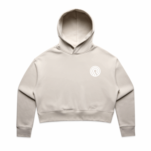 Women's Relax Circle Logo Left Chest Crop Hoodie - Image 3